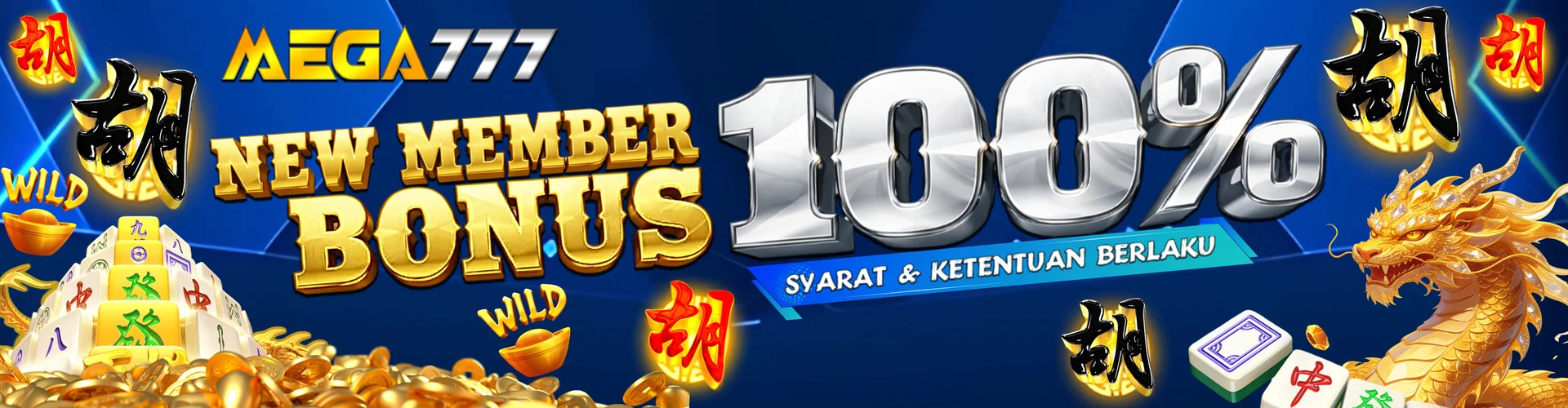 Mega777 New Member Bonus 100% — Welcome Offer Banner