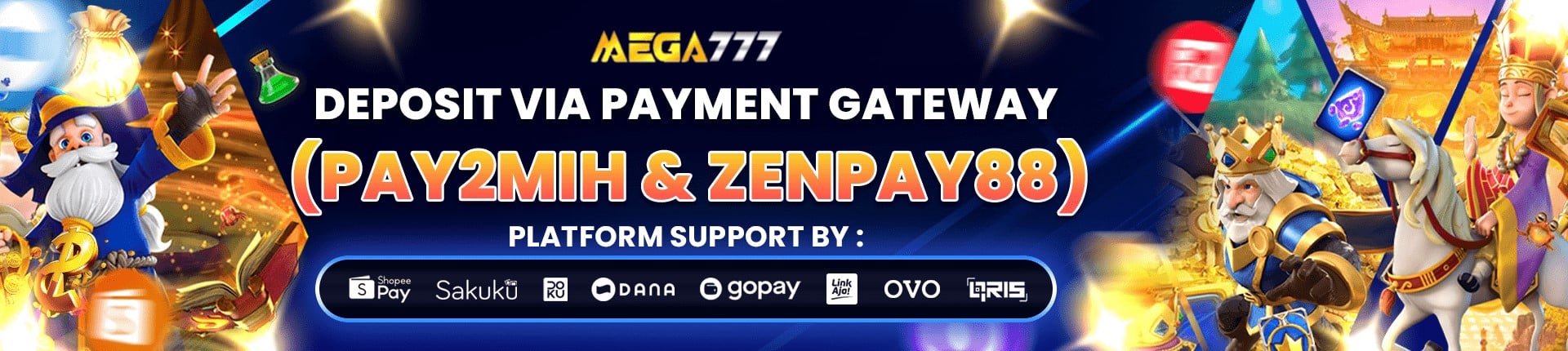 Mega777 Payment Gateway - Multiple Secure Deposit Methods Available