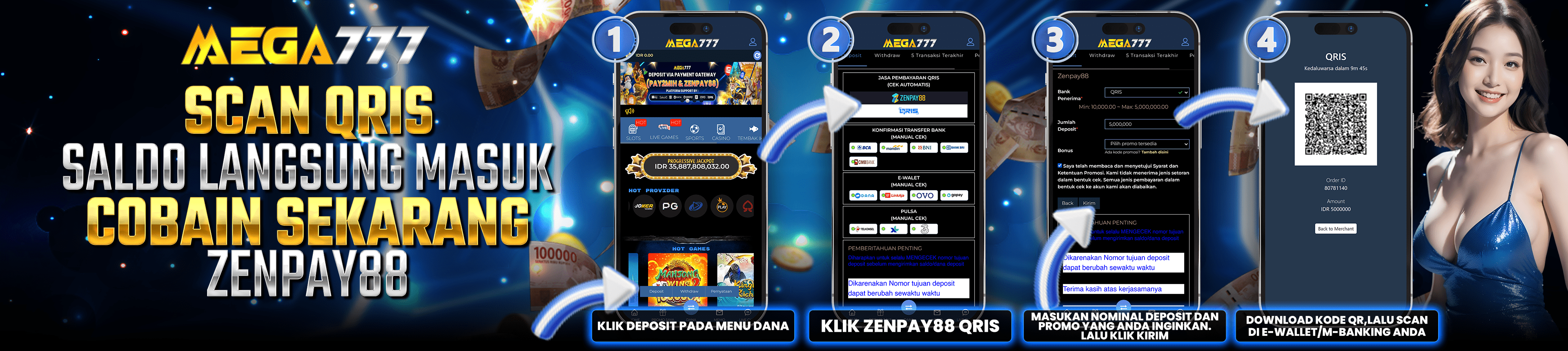Mega777 Zenpay88 Payment Gateway - Secure Online Casino Banking