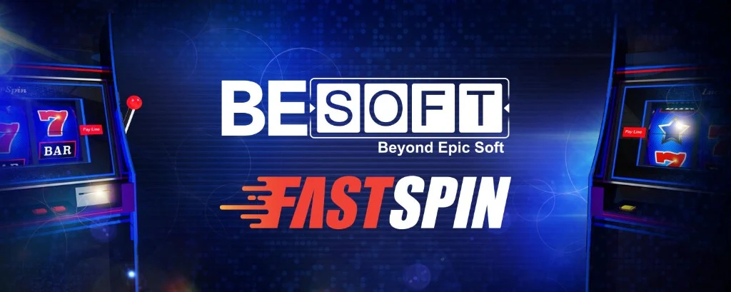BESOFT and FastSpin logos with slot machines — MEGA777 provider comparison for Indonesian players